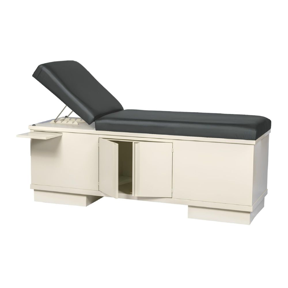 Chaisse Longue de Consultorio - NEXUS FLEX VOM1300 - Gabinete - Tapizado Negro - Estructura Lámina Consultorios médicos generales Consultorios de especialidades (ginecología, pediatría, medicina interna, etc.) Clínicas privadas Hospitales (áreas de consulta externa) Unidades de atención familiar Centros de salud comunitarios Consultorios de fisioterapia y rehabilitación Clínicas de medicina laboral Consultorios de chequeos ejecutivos Áreas de servicios médicos en universidades o empresas Consultorios