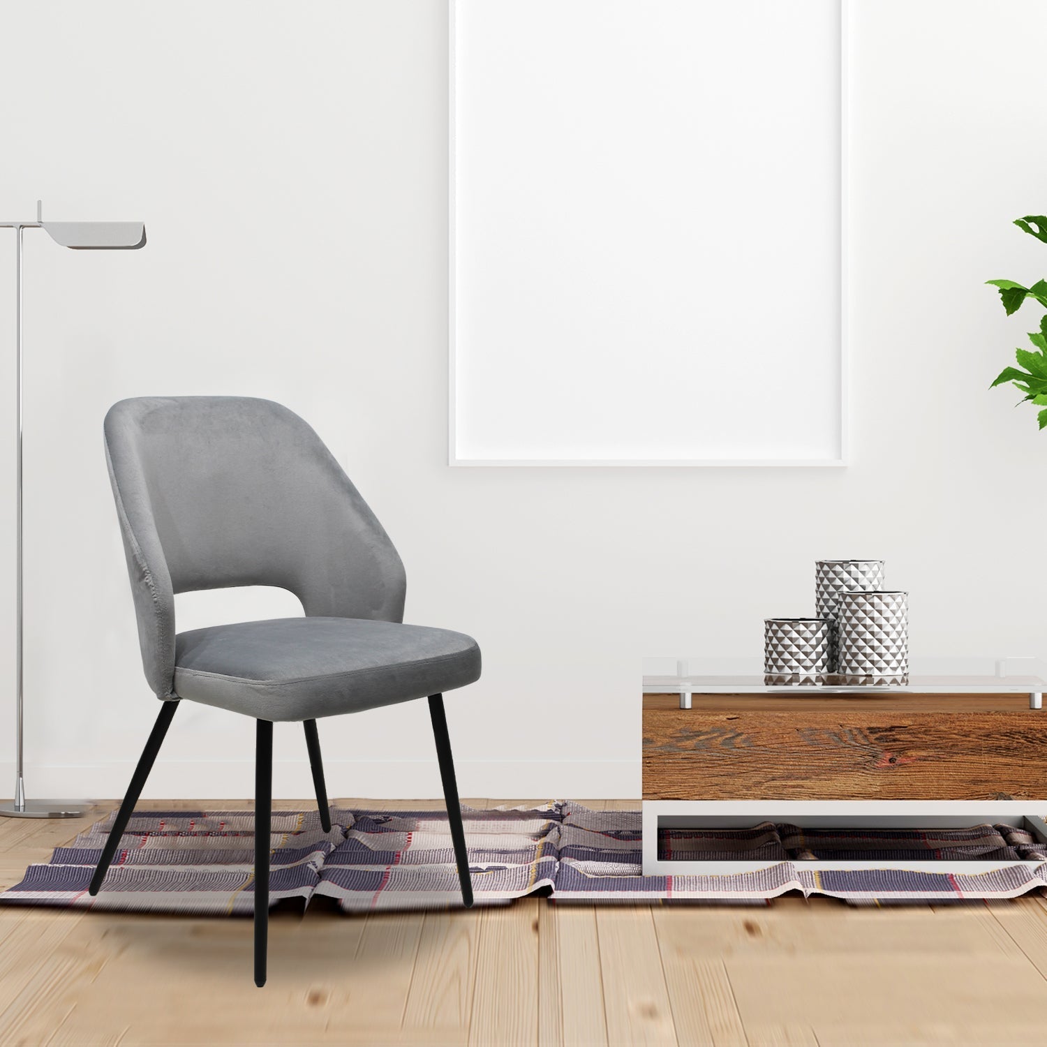 SILLA KINGSTRONG ASTURIAS Z001 SILL0903736 | Silla Ocasional | Base 4 Puntas de Metal | Estilizado Forrado en Tela | Interior Ambientada