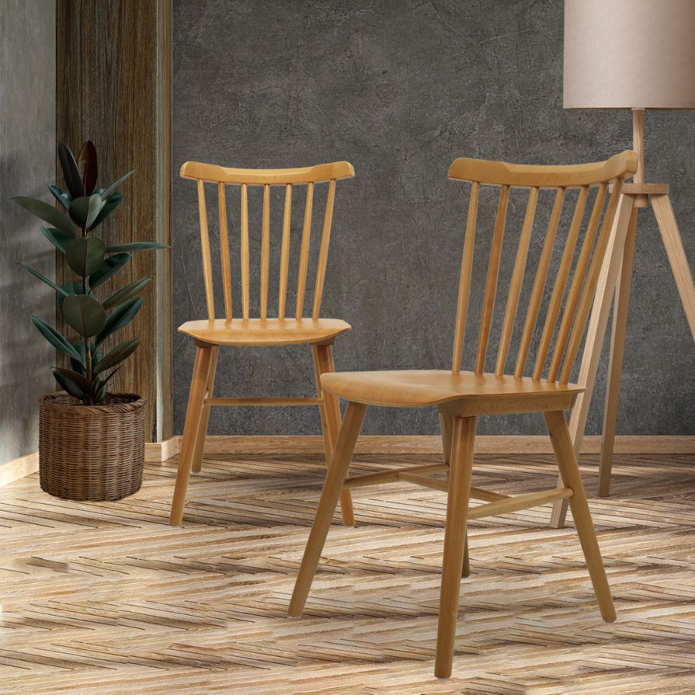 SILLA KINGSTRONG KEOPS MOB-1742 NATURAL SILL0903557 | Silla Ocasional Decorativa Descanso Modernidad | Base 4 Puntas | Estilo Escandinavo | Madera | Interior