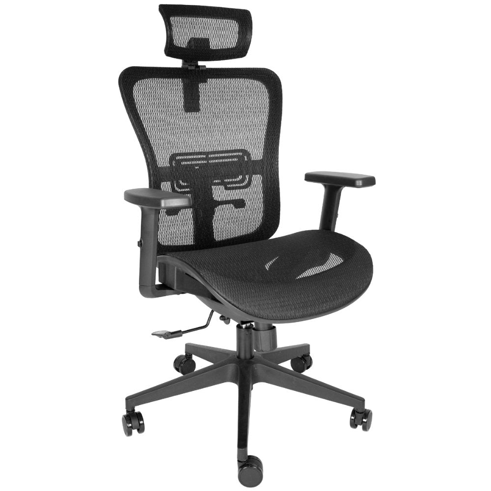 SILLA OFFIHO DRACO OHE-605 NEGRO | Silla Ejecutiva | Diseño Ergonómico | Respaldo Alto | Estrella Pentagonal | Interior | Oficina Despacho