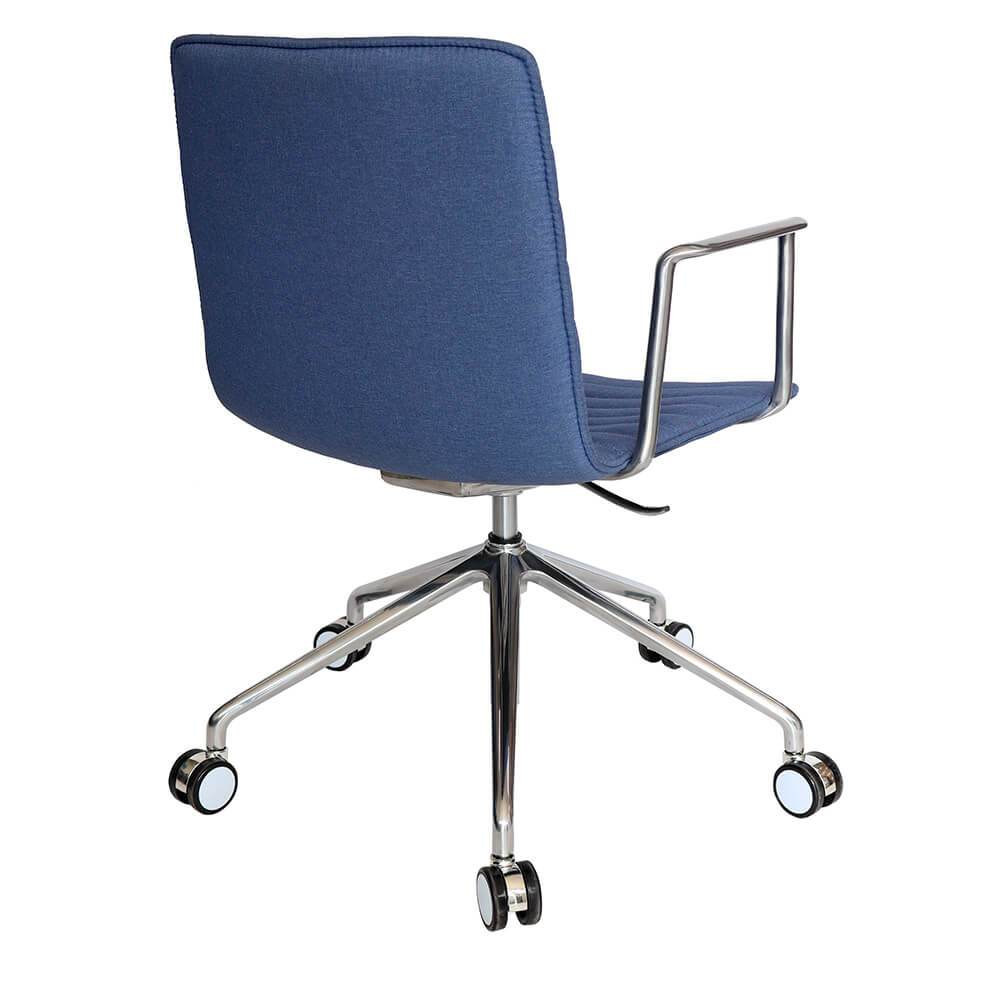 SILLA OFFIHO ENEAS OHE-143 ALUMINIO | Respaldo bajo | Estrella Pentagonal De 5 Puntas | Azul | Tapizado | Interior | Oficina Despacho