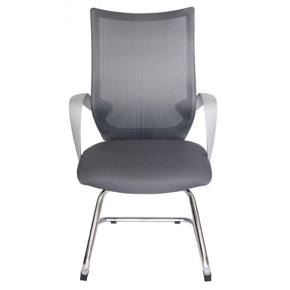 SILLA OFFIHO EQUA OHV-188gris | Silla Visita Oficina Area Trabajo | Base Trineo | Respaldo Malla Gris | Interior