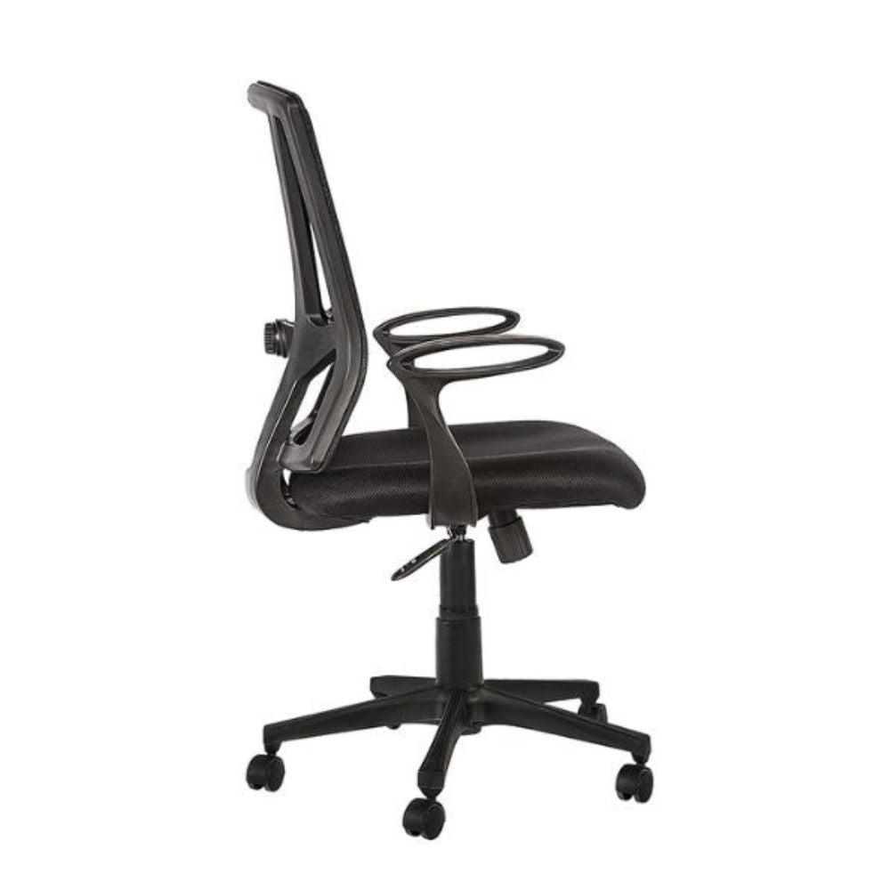 Silla De Oficina Operativa Soporte Lumbar - ALBAR BREAK-S - Negro - Asiento Tapizado y Respaldo En Malla