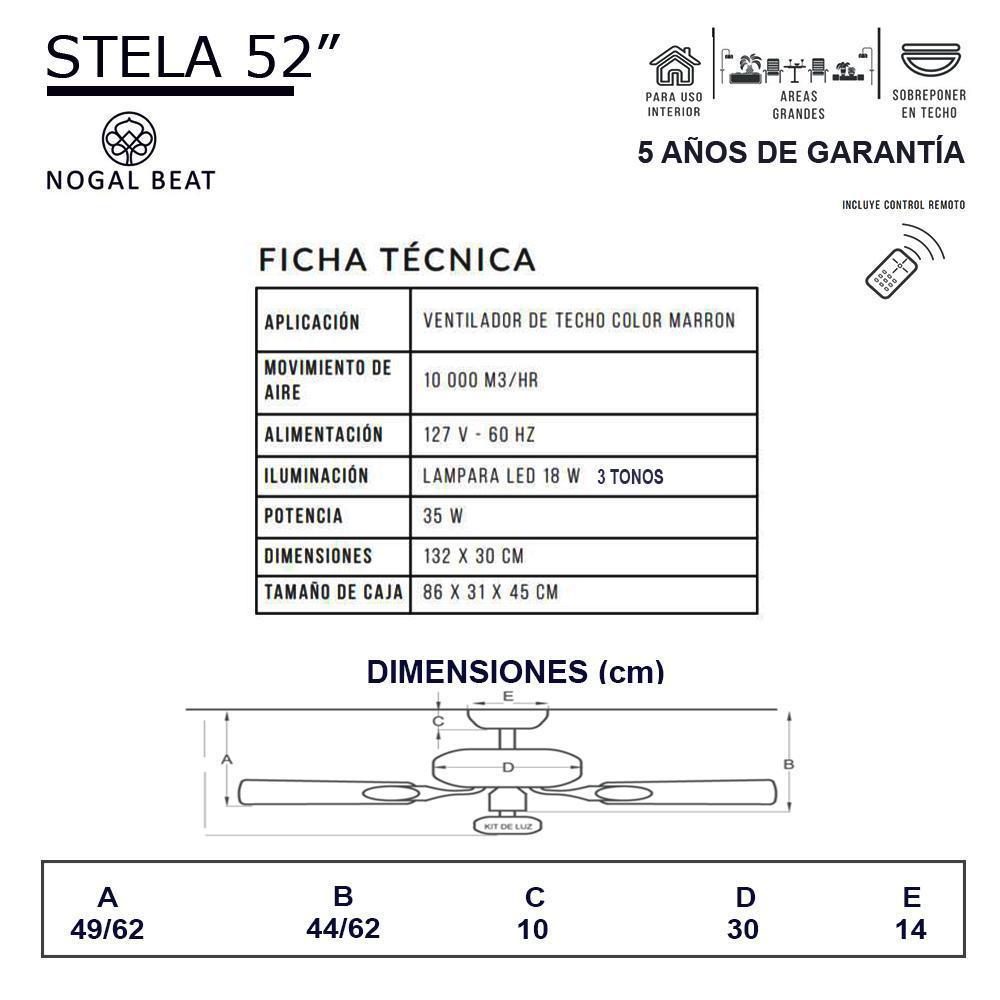 Ventilador Decorativo de Techo para Hotel - MASTERFAN STELA 52 - Chocolate/Café - 3 Aspas Áreas Grandes Ventiladores de Techo Ventiladores de Pie Ventiladores de Pared Ventiladores Decorativos Diseño de Interiores Estilo Funcionalidad Espacio Acogedor Oficina Sala Terraza Asesoramiento Diseño de Interiores Tienda Online Compra Online Atención al Cliente Soporte Servicio Postventa Restaurante Bar Ventilador Comercial Hotel Hostelería