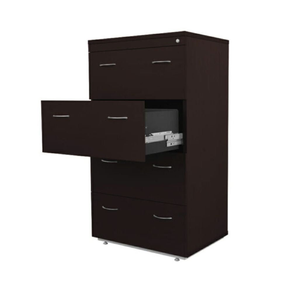 ARCHIVERO OFIK ELITE 212 | Archivero 4 Gavetas Horizontal | Melamina | 2 Caras Gabinete | 2 Caras Puerta Respaldo | Madera | Interior - 212 - OFIK - NOGAL BEAT - archivero
