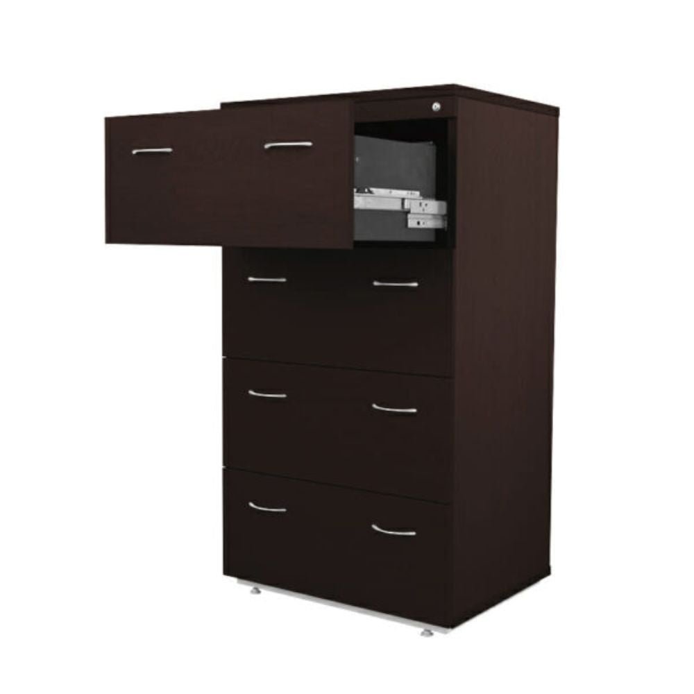 ARCHIVERO OFIK ELITE 212 | Archivero 4 Gavetas Horizontal | Melamina | 2 Caras Gabinete | 2 Caras Puerta Respaldo | Madera | Interior - 212 - OFIK - NOGAL BEAT - archivero