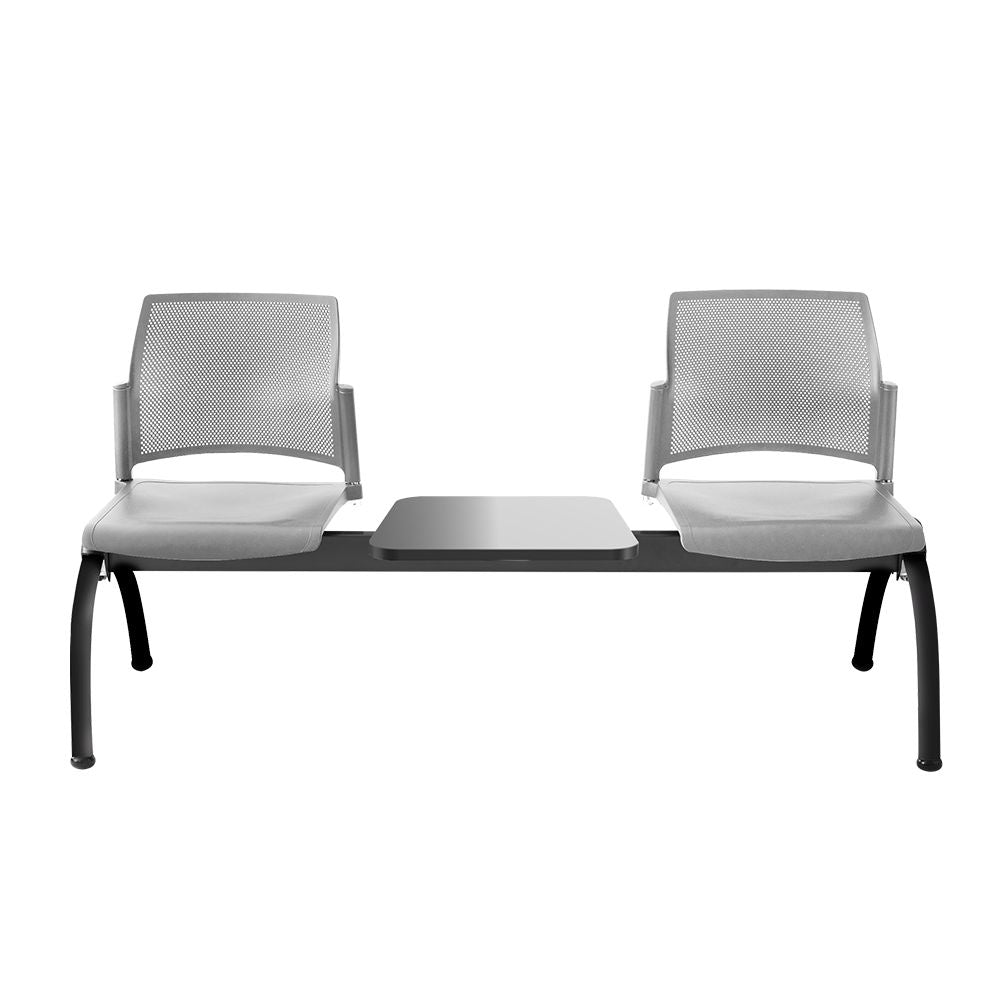 BANCA LABENZE REPLAY 108-6003M | Banca Lugar Público Sala de Espera Aeropuerto Hospital | 2 Plazas Mesa Multiperforado 4 Patas Tubular | Varios Colores | Polipropileno Acero Pintado | Interior - 108-6003M - Labenze - NOGAL BEAT -