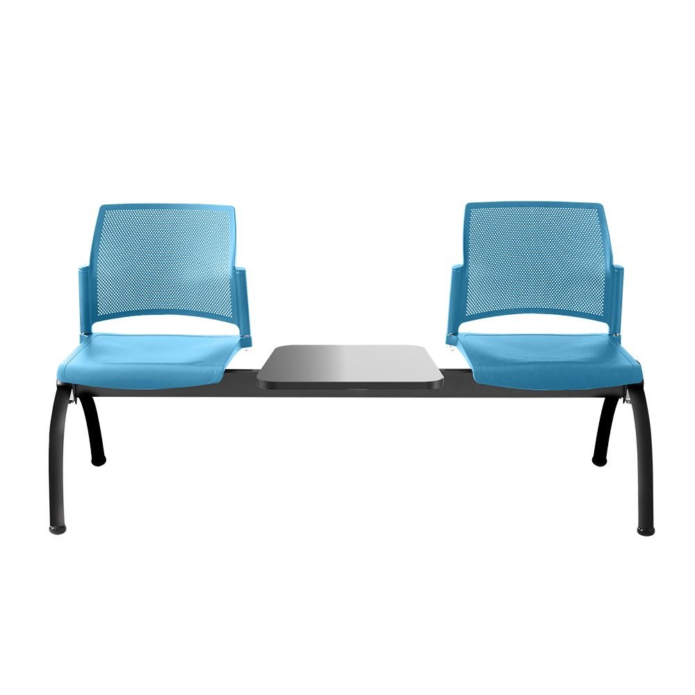 BANCA LABENZE REPLAY 108-6003M | Banca Lugar Público Sala de Espera Aeropuerto Hospital | 2 Plazas Mesa Multiperforado 4 Patas Tubular | Varios Colores | Polipropileno Acero Pintado | Interior - 108-6003M - Labenze - NOGAL BEAT -