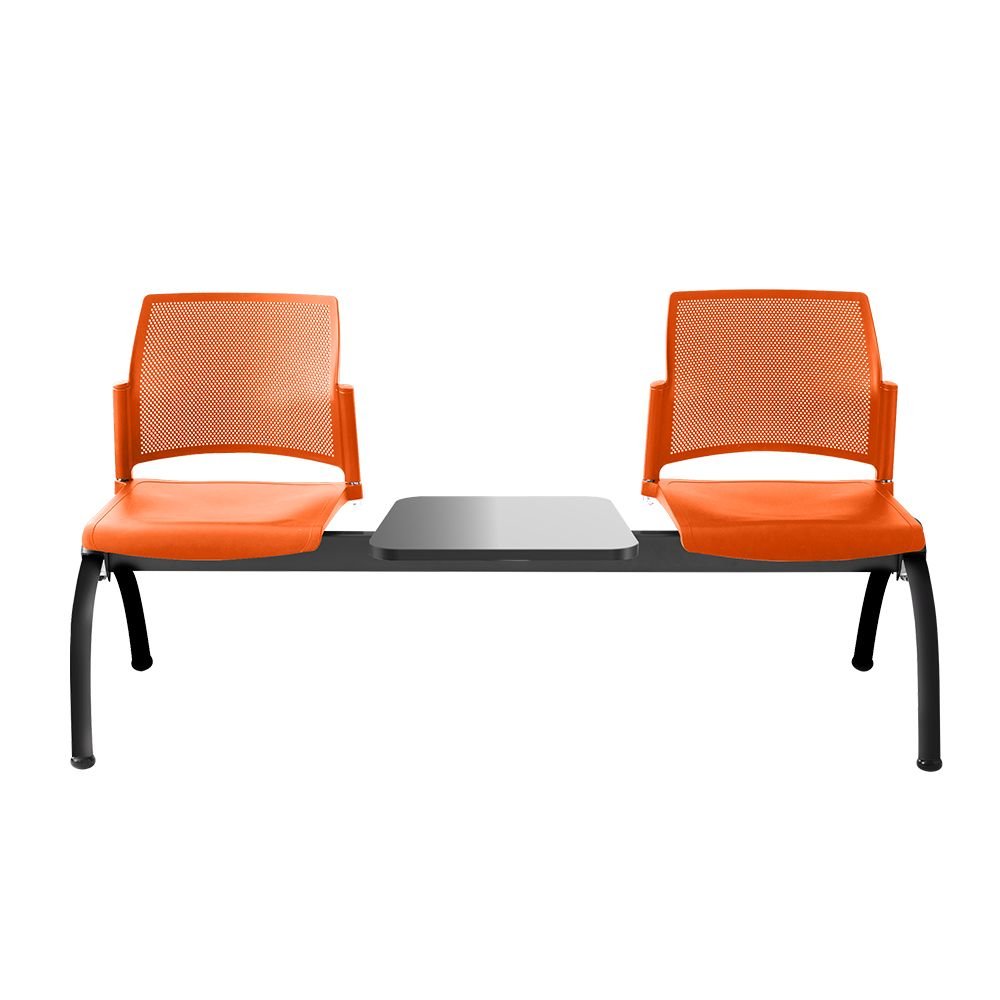 BANCA LABENZE REPLAY 108-6003M | Banca Lugar Público Sala de Espera Aeropuerto Hospital | 2 Plazas Mesa Multiperforado 4 Patas Tubular | Varios Colores | Polipropileno Acero Pintado | Interior - 108-6003M - Labenze - NOGAL BEAT -
