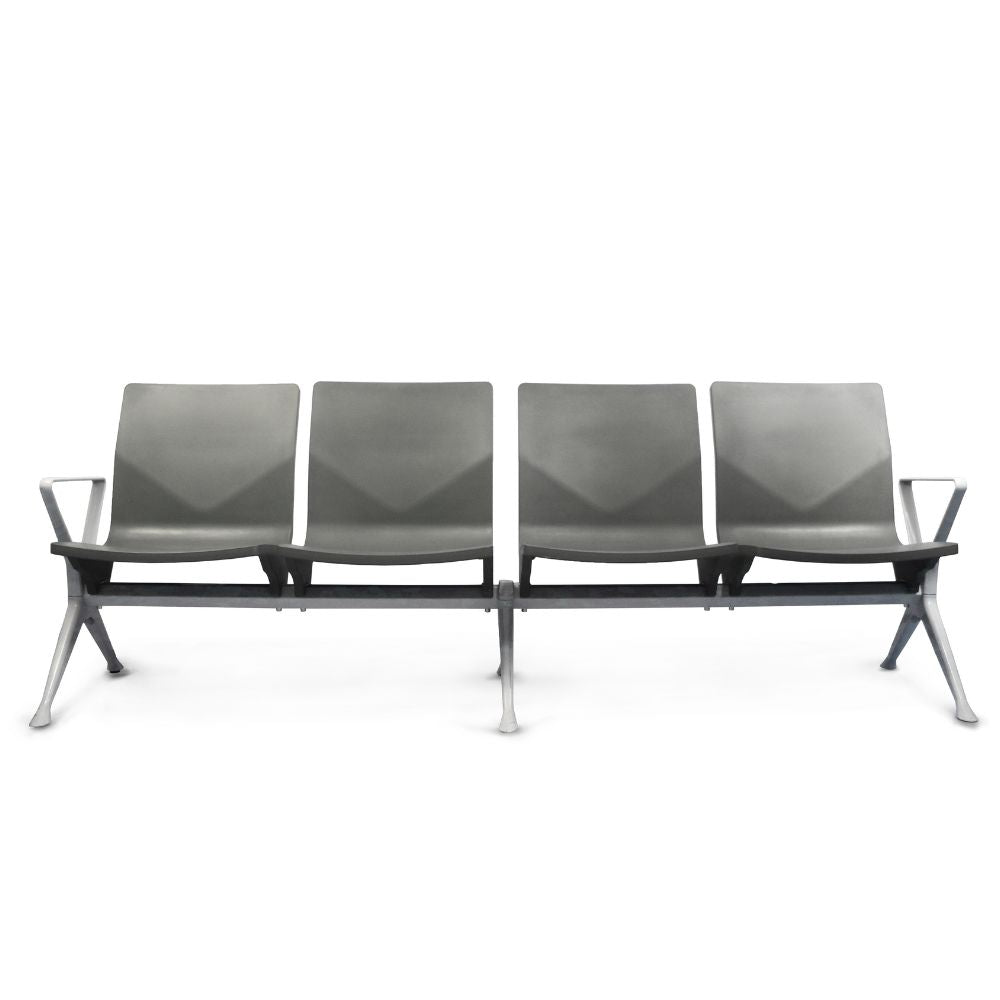 BANCA NOGAL BEAT MARBELLA | Banca de Visita para Aeropuerto | 2-3-4 Plazas | Estructura Acero Inoxidable | Interior - MARBELLA 4 PLAZAS - MOBILIARIO EN MOVIMIENTO - NOGAL BEAT - Banca