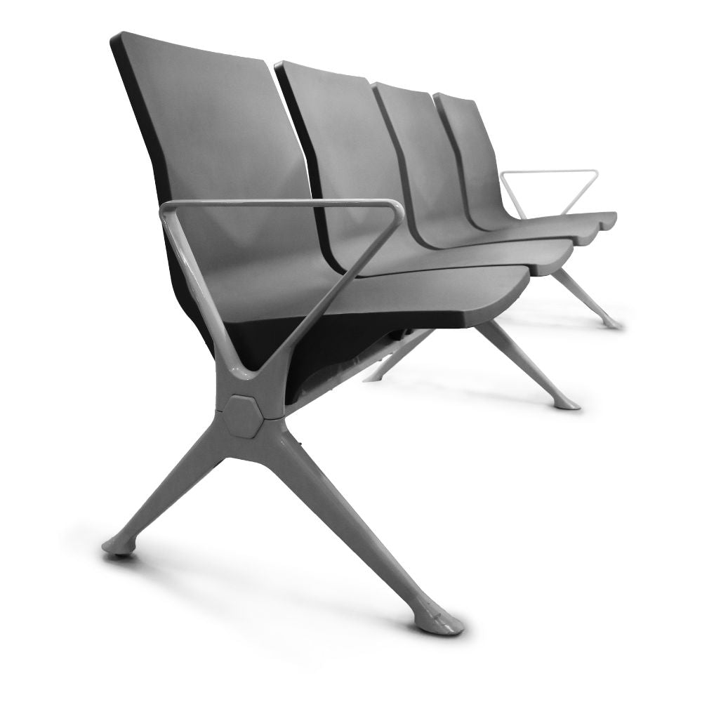 BANCA NOGAL BEAT MARBELLA | Banca de Visita para Aeropuerto | 2-3-4 Plazas | Estructura Acero Inoxidable | Interior - MARBELLA 4 PLAZAS - MOBILIARIO EN MOVIMIENTO - NOGAL BEAT - Banca