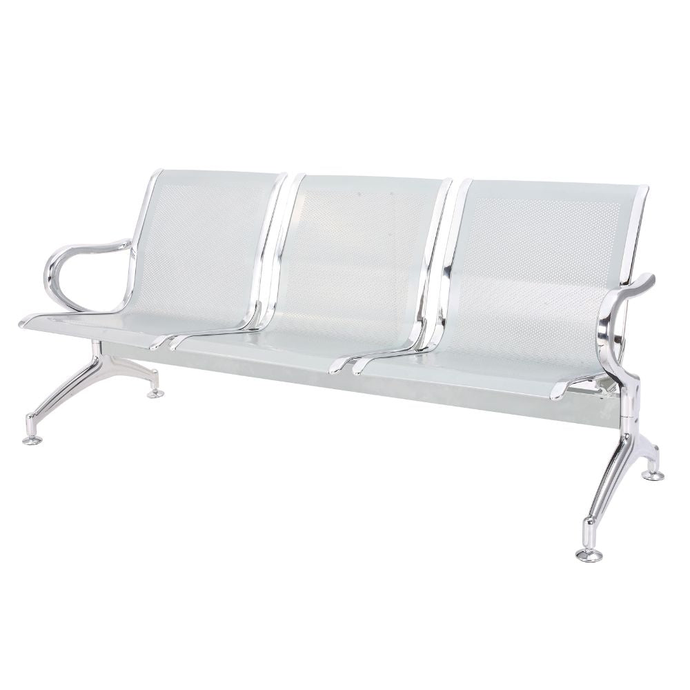 BANCA NOGAL BEAT NAPOLES 3 PLAZAS | Banca de Visita para Aeropuerto | 3 Plazas | Estructura Lámina de Acero | Interior - NAPOLES 3 PLAZAS - MOBILIARIO EN MOVIMIENTO - NOGAL BEAT - Banca