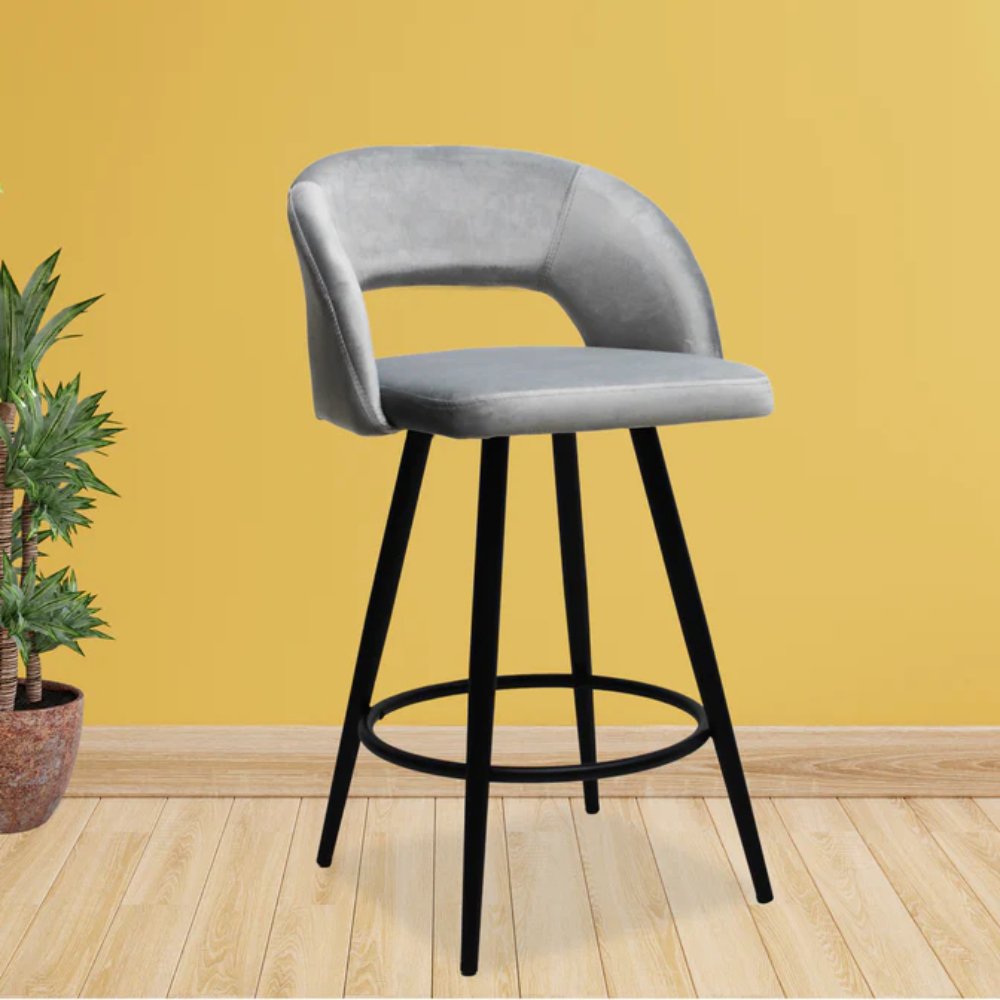 BANCO KINGSTRONG CADIZ BANC0903740 | Banco Alto Diseño Moderno Barra Alta Uso Residencial Comercial | con Descansapies | Varios Colores | Tapizado | Interior - BANC0903740 - Mundo In - NOGAL BEAT -