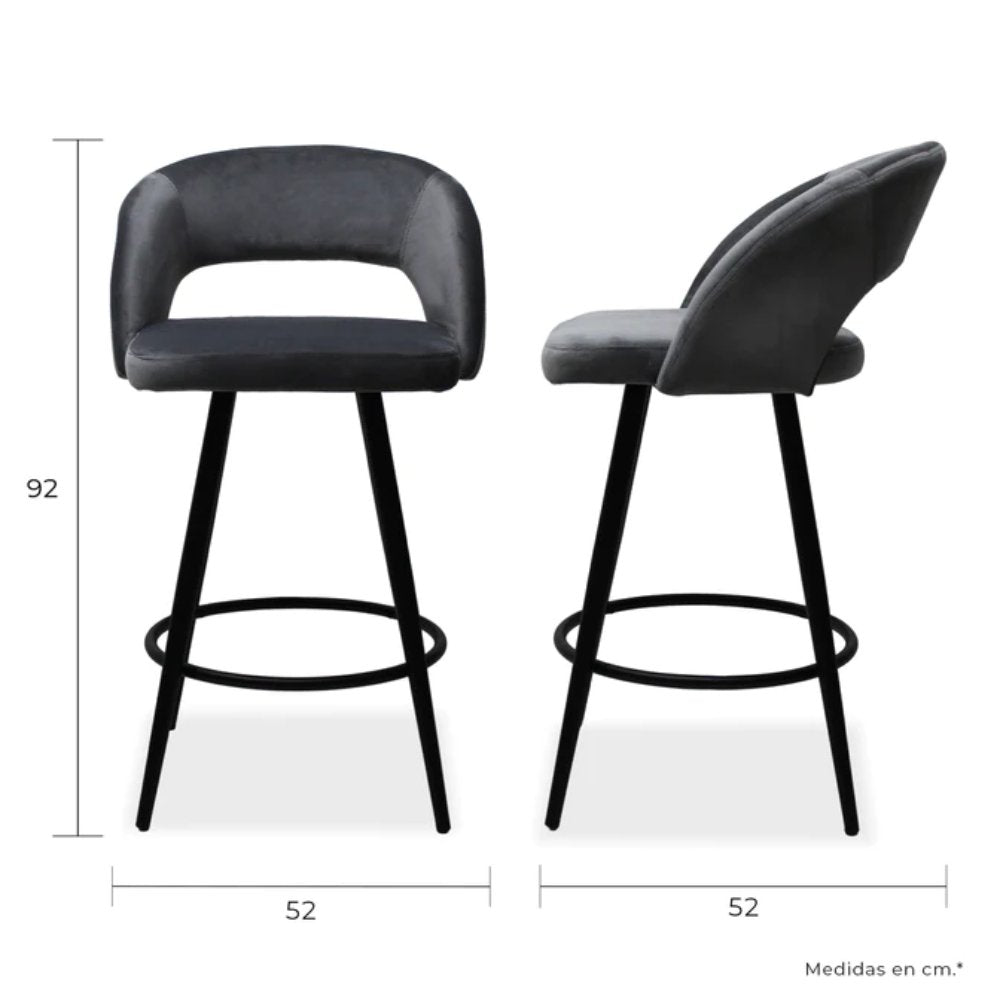 BANCO KINGSTRONG CADIZ BANC0903740 | Banco Alto Diseño Moderno Barra Alta Uso Residencial Comercial | con Descansapies | Varios Colores | Tapizado | Interior - BANC0903740 - Mundo In - NOGAL BEAT -