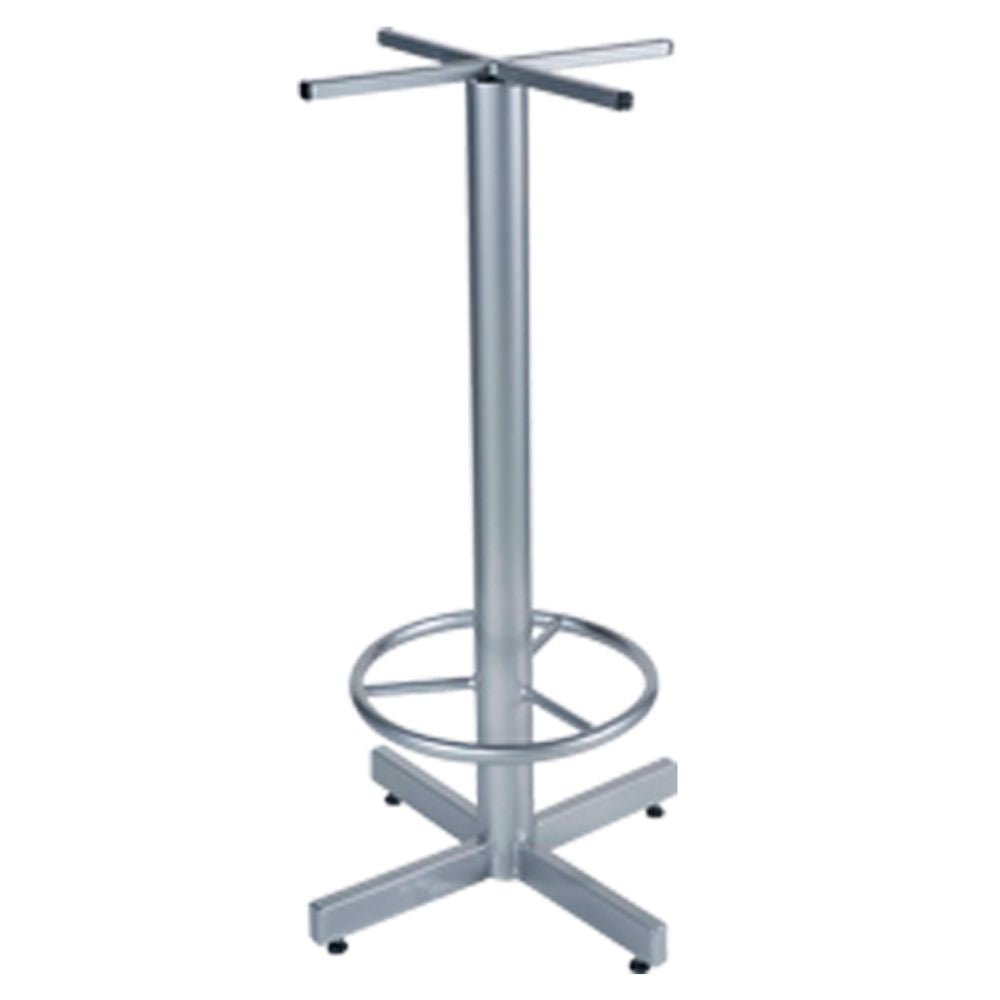 BASE NOGAL BEAT AR - 107 P | Base Mesa Restaurante | Base Metal Rectangular | Tubo Acero Redondo | Descansa Pies | Pintada | Interior - AR - 107 P - ALBAR - NOGAL BEAT -