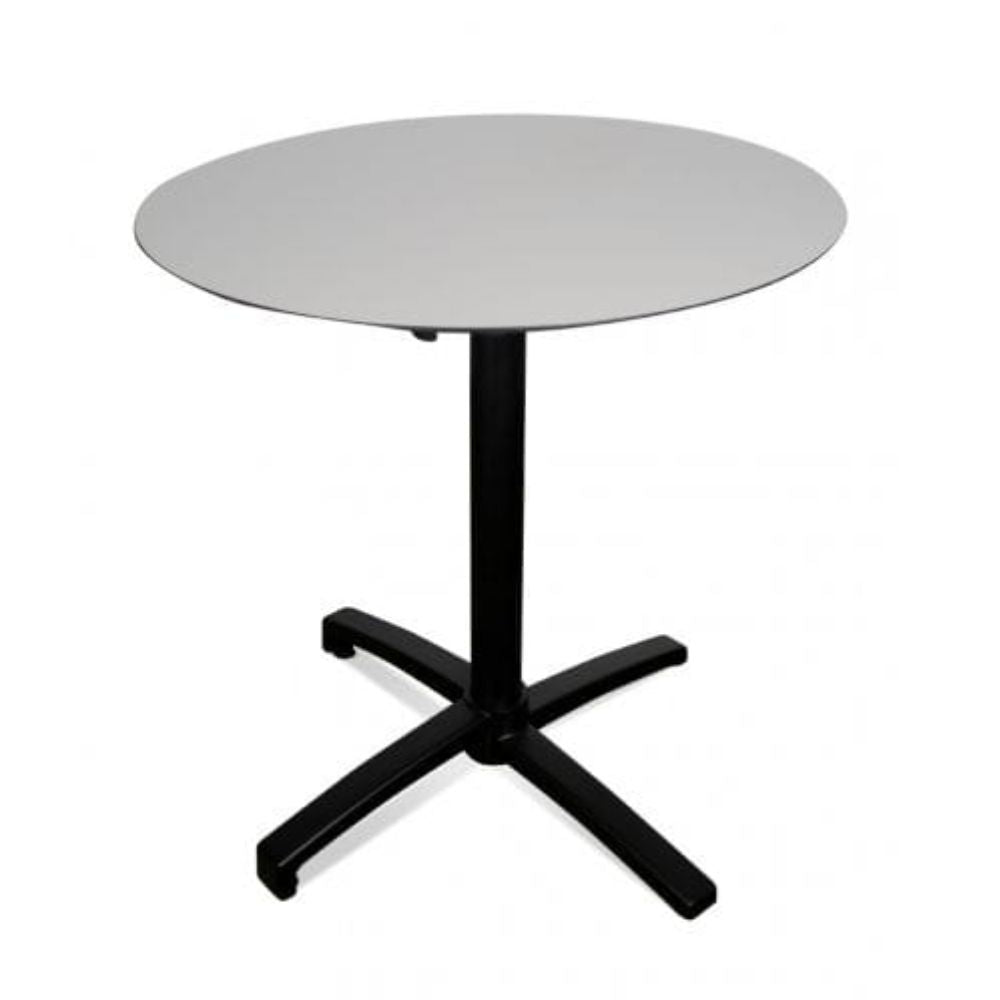 BASE Y CUBIERTA RESOL DROP 70 DIA HPL | Pie de Mesa con Cubierta HPL para Restaurante | 72 cm | Estructura Aluminio Pintado | Interior + Exterior - 04643 - Resol - NOGAL BEAT - Mesas