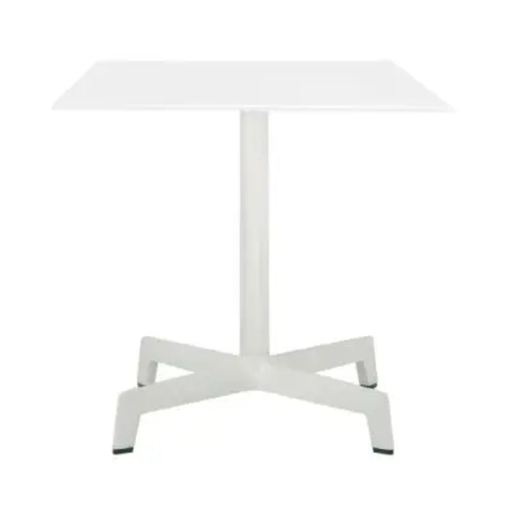 BASE Y CUBIERTA RESOL SPUTNIK 60 X 60 WE | Pie de Mesa con Cubierta WE para Restaurante | 71.5 cm | Aluminio Anodizado | Protección Rayos UV | Interior + Exterior - 01837 - Resol - NOGAL BEAT - mesa