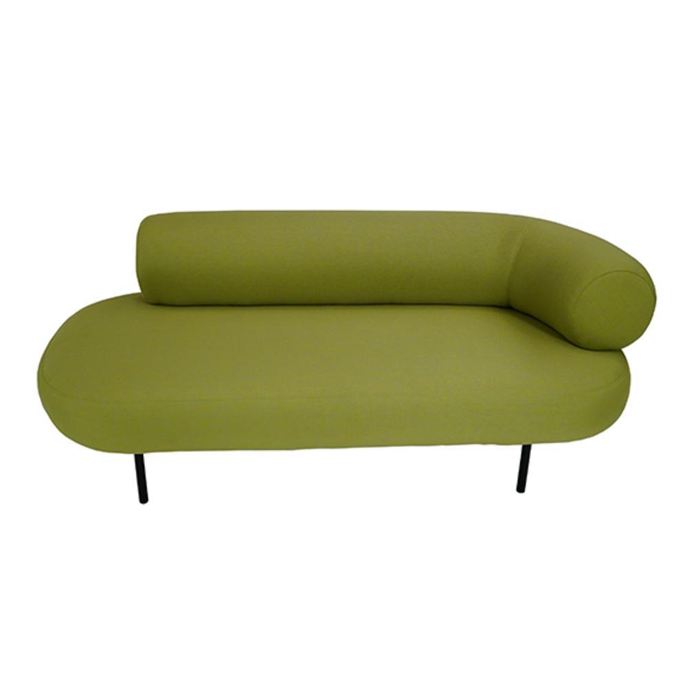 Sillón Techno Sofá Wave de 2 plazas tapizado con estructura metálica negra para recepción