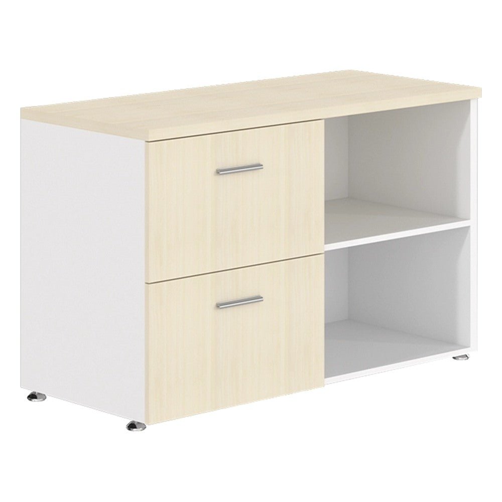 Credenza Lateral para Oficina - GEBESA URBAN - Frente 120 cm - 2 Gavetas - Izquierda - GBU533120L - GEBESA - NOGAL BEAT - Credenza