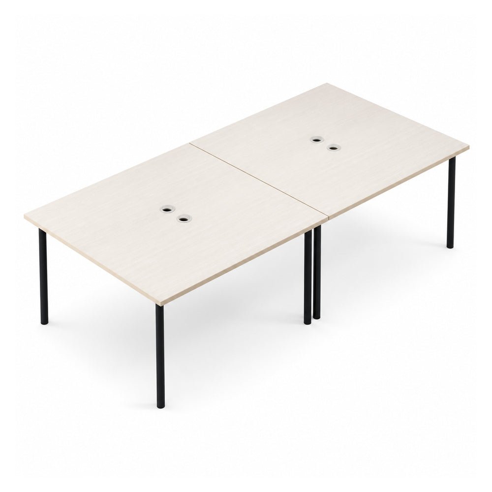 Escritorio de Oficina Bench 4 Usuarios - VERSA READY - Varios Colores - 240 × 120 cm - Cubierta Melamina 28mm o LPAP 28mm - RE-660 - VERSA - NOGAL BEAT - Escritorio de Oficina