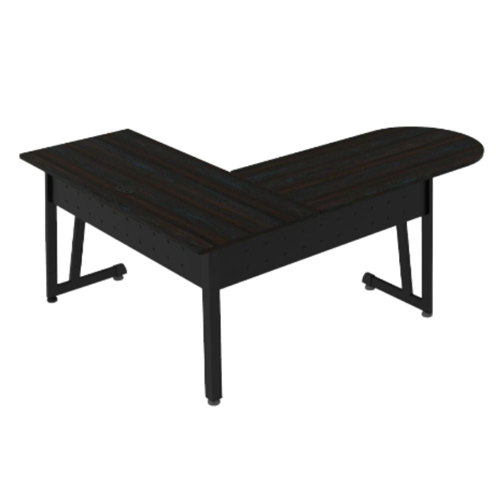 Escritorio para despacho en L - OFIK L 274 120S - Cubierta en Melamina y Estructura en Acero - 274 - OFIK - NOGAL BEAT - Escritorio