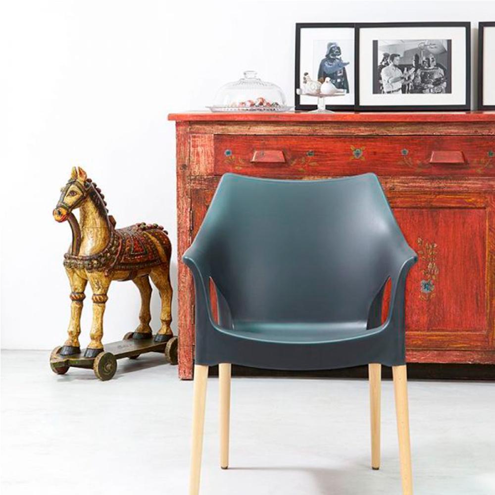 Labenze Silla Ola Natural 155-07050 Polipropileno Base 4 Puntas Madera - 155-07050 - Labenze - NOGAL BEAT - Sillas