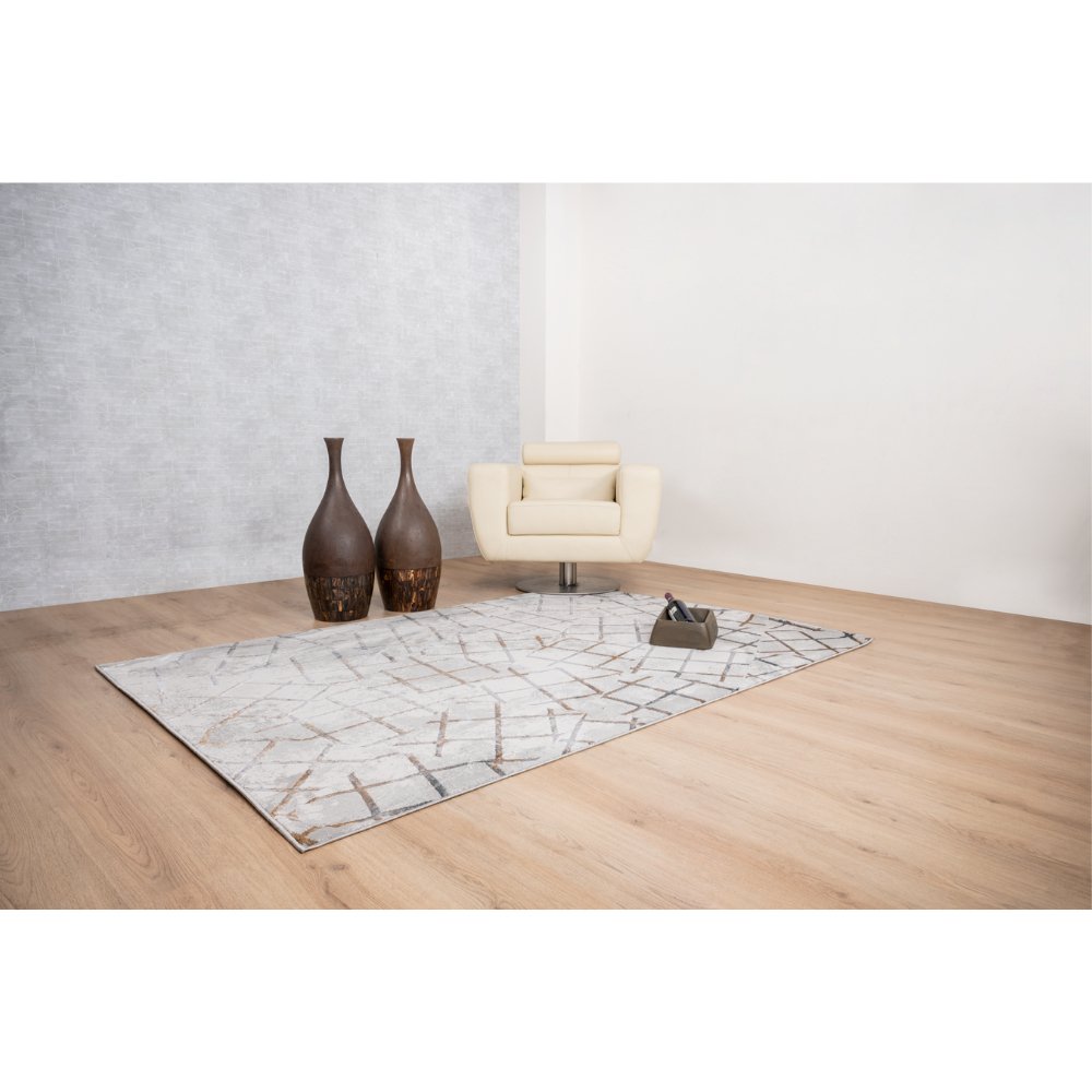 LAVIN ADARA T2259 | Tapete Decorativo para Proyectos Interioristas | Tono Oro + Gris + Azul | Varias Medidas | Interior - T2259-60 x 90 - LAVIN - NOGAL BEAT - Tapetes