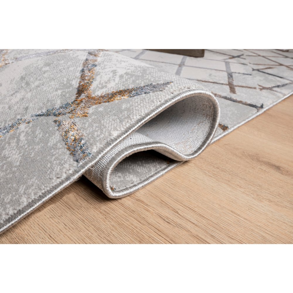 LAVIN ADARA T2259 | Tapete Decorativo para Proyectos Interioristas | Tono Oro + Gris + Azul | Varias Medidas | Interior - T2259-60 x 90 - LAVIN - NOGAL BEAT - Tapetes