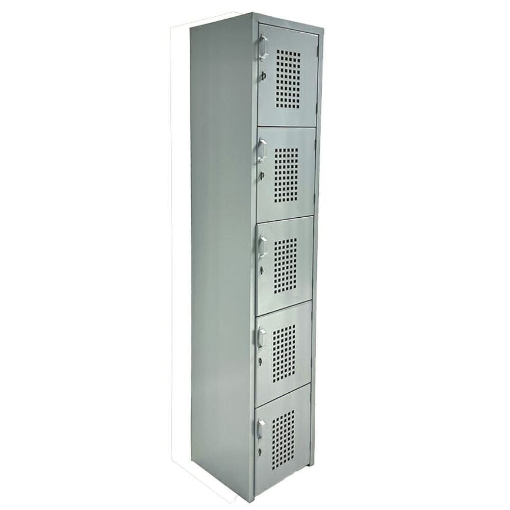 LOCKER OFIK 321 | Locker para Empresa | 5 Puertas | Perforado | Interior - OFK 321 - OFIK - NOGAL BEAT - Mobiliario