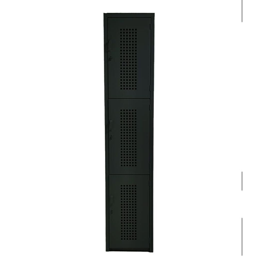 LOCKER OFIK 324 | Locker para Empresa | 3 Puertas | Perforado | Interior - 324 - OFIK - NOGAL BEAT - Mobiliario