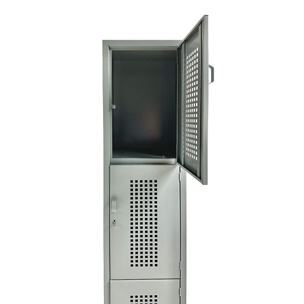 LOCKER OFIK 324 | Locker para Empresa | 3 Puertas | Perforado | Interior - 324 - OFIK - NOGAL BEAT - Mobiliario