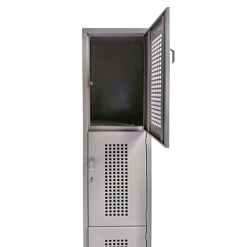 LOCKER OFIK 324 | Locker para Empresa | 3 Puertas | Perforado | Interior - 324 - OFIK - NOGAL BEAT - Mobiliario