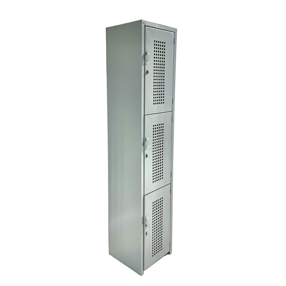 LOCKER OFIK 324 | Locker para Empresa | 3 Puertas | Perforado | Interior - 324 - OFIK - NOGAL BEAT - Mobiliario