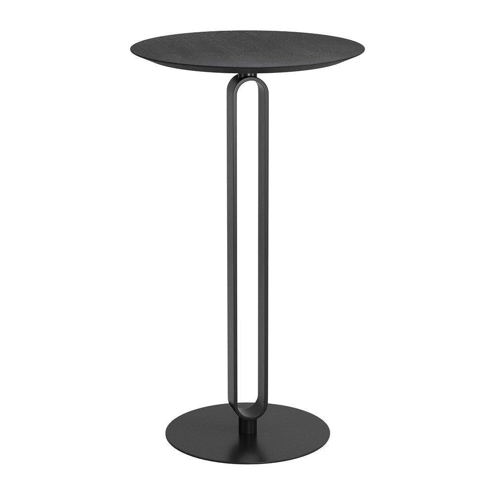 Mesa Alta para Comedor de Empresa - ZUO DERRY - Negro - Cubierta de MDF Símil Madera y Estructura de Acero con Recubrimiento en Polvo - 110317 - Zuo - NOGAL BEAT - Mesa Comercial Interior