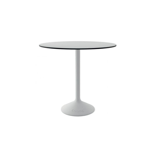 MESA COLOS STATO B/T - 800 | Mesa Al Aire Libre Cafetería Terraza Jardin | 74 cm | Base Acero Fundido Forma Redonda | Cubierta Multicapa Laminada en Alta Presión | Exterior - STATO B/T - 800 - Colos - NOGAL BEAT - Mesas