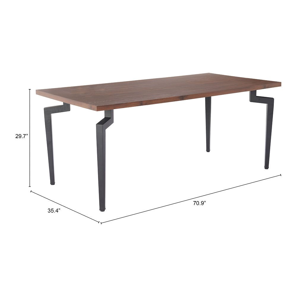 Mesa de Comedor para Desayunador - ZUO KANI - Nogal - Cubierta de MDF Símil Madera y Estructura de Acero con Recubrimiento en Polvo - 110360 - Zuo - NOGAL BEAT - Mesa Comercial Interior