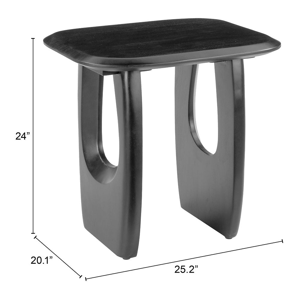 Mesa Decorativa para Consultorio - ZUO ARASAN - Negro - Cubierta de Madera de Acacia Pintada y Estructura de Madera de Acacia - 110225 - Zuo - NOGAL BEAT - Mesa Comercial Interior