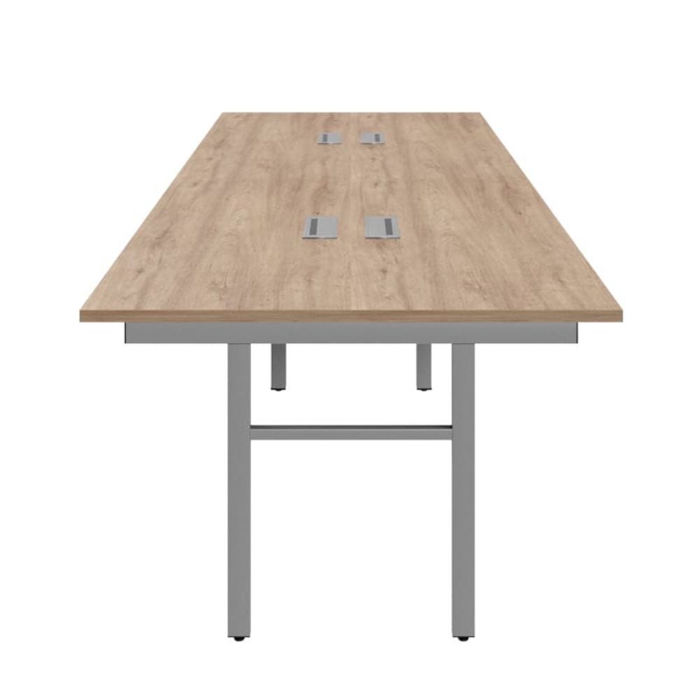 MODULO OFIK E-LINK 736 | Escritorios 4 Usuarios 626 | 1.50x60 | Melamina | Regatón Nivelador | Cantos Protegidos | Interior - 736 - OFIK - NOGAL BEAT - Accesorios