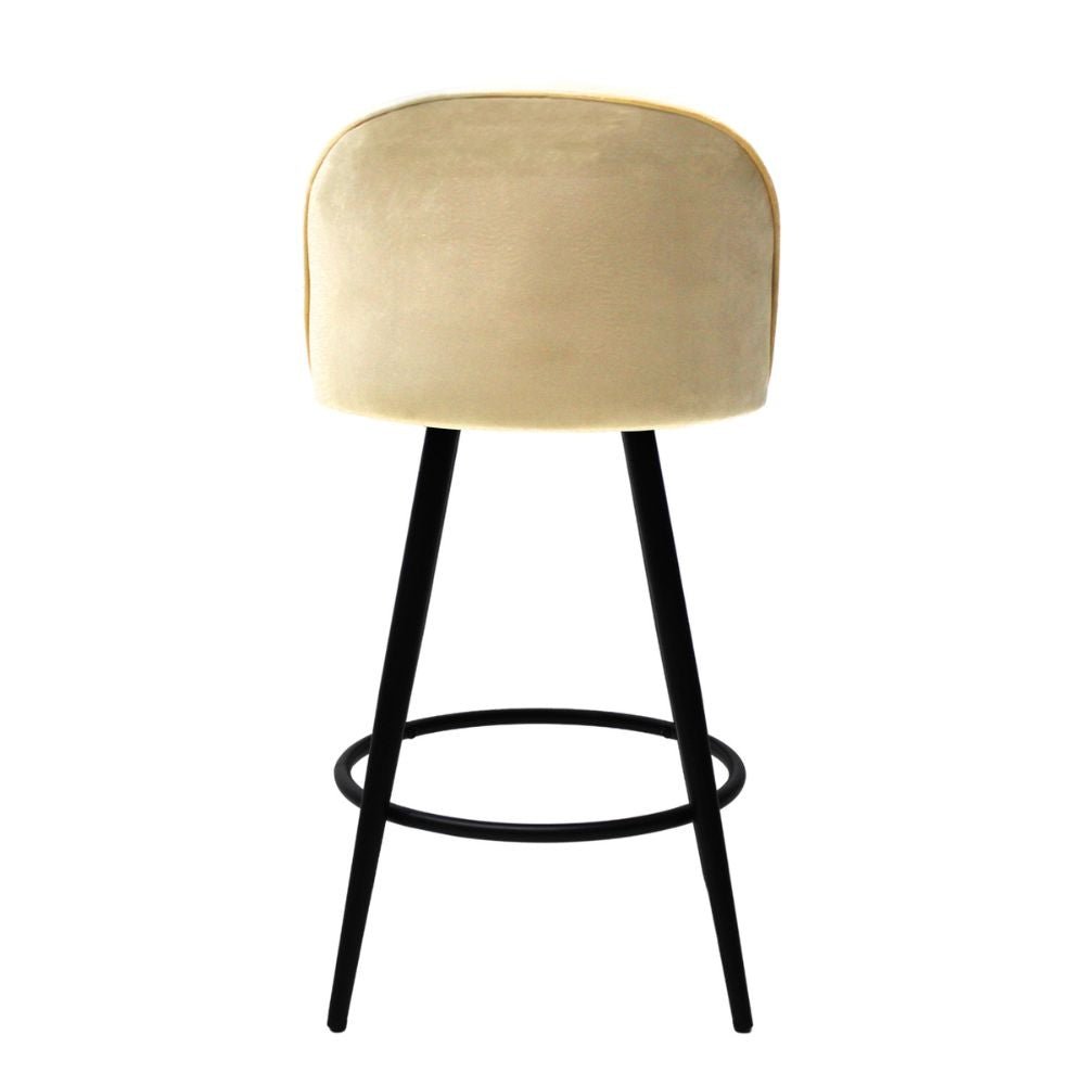 Nogal Beat Avila Banco Alto Tapizado Tela Tipo Terciopelo Uso Interior Diseño Nordico - BANC0903741 - Mundo In - NOGAL BEAT - Bancos