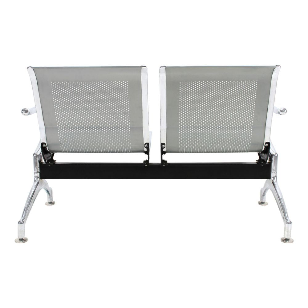 Nogal Beat BANCA 2 PLAZAS METAL CROMADO para Sala de Espera Recepcion - BANC0360257 - Mundo In - NOGAL BEAT -