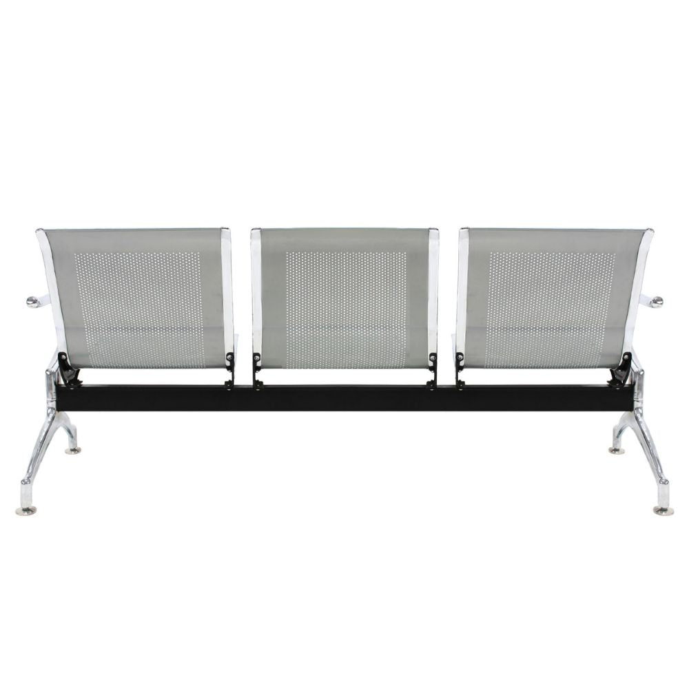 Nogal Beat BANCA 3 PLAZAS METAL CROMADO para Sala de Espera Sala de Estar - BANC0360258 - Mundo In - NOGAL BEAT -