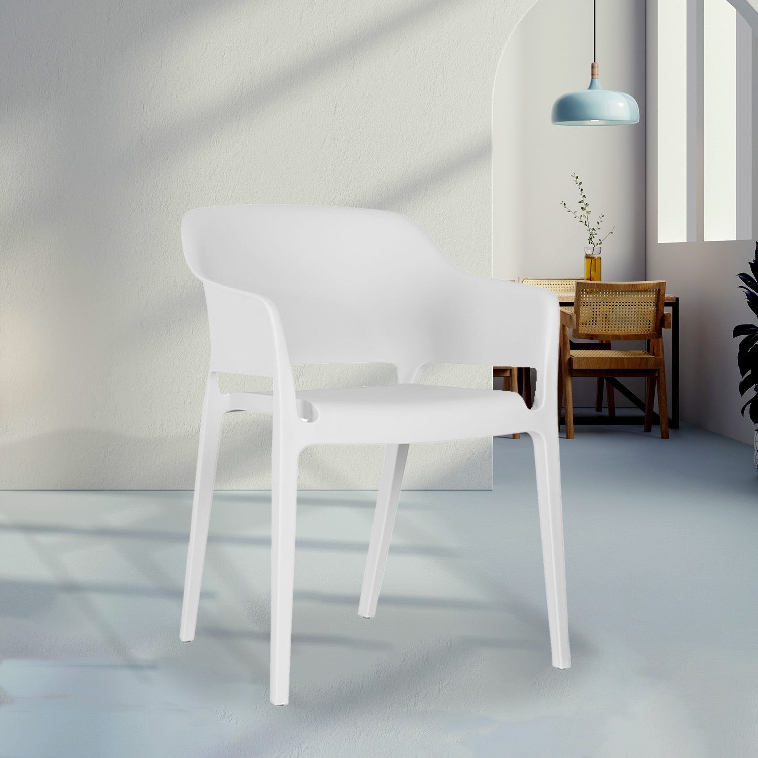 SILLA KINGSTRONG CAPRI SILL0903766 | Silla Ocasional Restaurantes Cafetería Zona de Alimentos | Descansa-Brazos | Base 4 Puntas | Polipropileno | Exterior + Interior | Local Fonda Bistró Comercio de Comida Mercado Centros de Alimentos Comedor Hogar