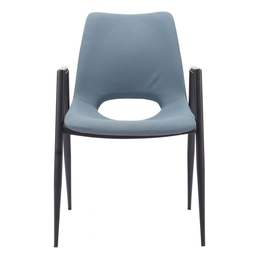 NOGAL BEAT DESI | Silla para Comedor Restaurante Cafeteria | Base Negra | Asiento Disponible en Varios Colores | Piel Sintetica | Interior - 109536 - Zuo - NOGAL BEAT -