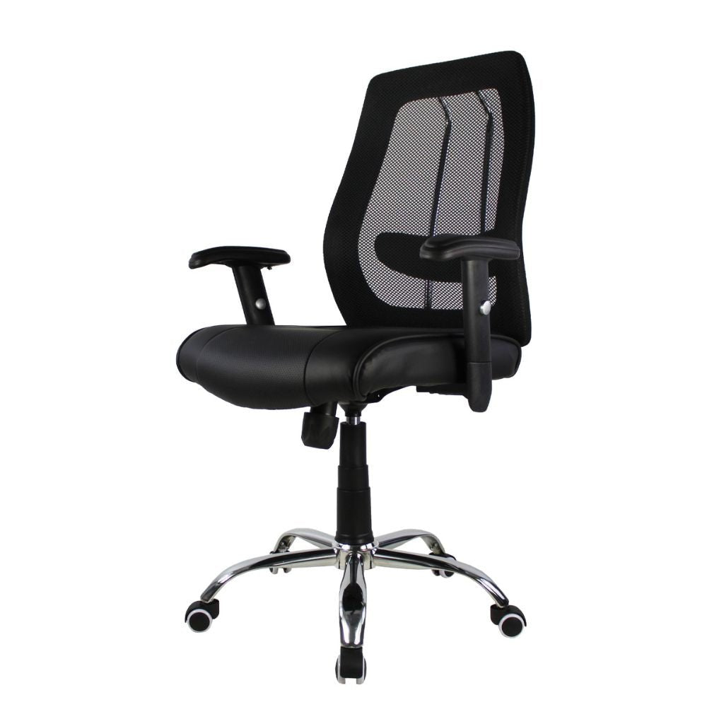 SILLA KINGSTRONG MOB-AF812 Girona SILL0903521 | Silla Ejecutiva Uso de Oficina | Base Estrella Giratoria | Tapizado Mesh | Acero Cromado | Interior | Acero Cromado Madera Tapizado en PU Poliuretano Alto Respaldo Tela Tipo “Mesh” Acero Cromado Soporte Lumbar Estrella Cromada Palanca Reguladora de Altura Rodajas 2 Con Borde Transparente Para Buena Postura Base Pistón Neumático Palanca Reguladora Comodidad Buen Diseño Oficina Home Office Corporativo Rodajas de Nylon Comodidad Espacio de Trabajo Alta Calidad M