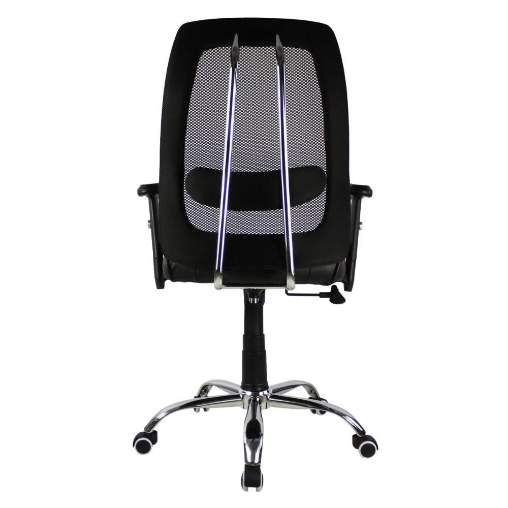 SILLA KINGSTRONG MOB-AF812 Girona SILL0903521 | Silla Ejecutiva Uso de Oficina | Base Estrella Giratoria | Tapizado Mesh | Acero Cromado | Interior | Acero Cromado Madera Tapizado en PU Poliuretano Alto Respaldo Tela Tipo “Mesh” Acero Cromado Soporte Lumbar Estrella Cromada Palanca Reguladora de Altura Rodajas 2 Con Borde Transparente Para Buena Postura Base Pistón Neumático Palanca Reguladora Comodidad Buen Diseño Oficina Home Office Corporativo Rodajas de Nylon Comodidad Espacio de Trabajo Alta Calidad M