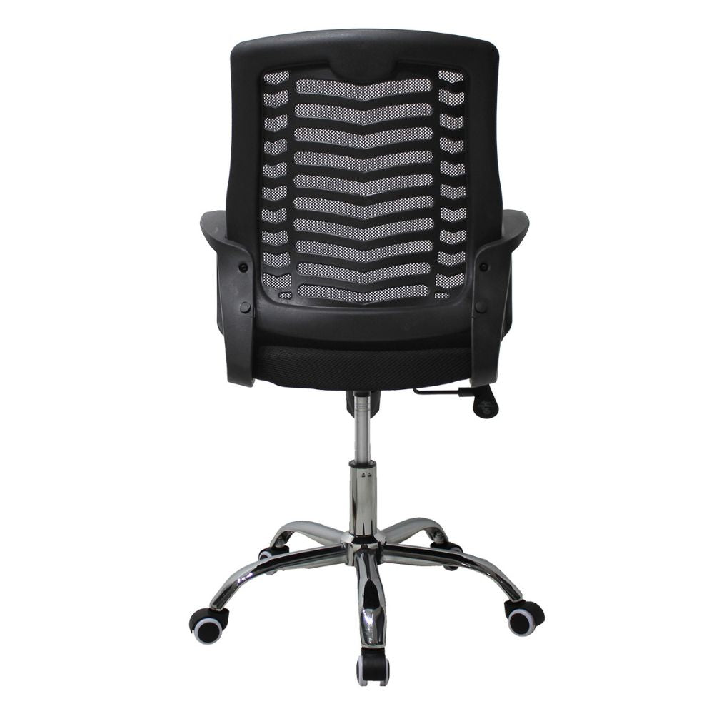 SILLA KINGSTRONG JM-108 MESH NEGRO SILL0903716 | Silla Operativa Frecuente Trabajadores de Oficina | Descansabrazos | Base Estrella Cromada Rodajas | Tapizado Mesh | Polipropileno | Interior | Secretarial para Escritorio Oficina Despacho Bufete Agencia para uso Laboral Empresarial Trabajo Respaldo Reclinable Variación de Altura Mundo In