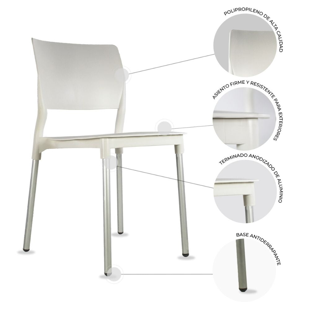 Nogal Beat JM ALESIA Silla Polipropileno Comercial - SILL0020312 - Mundo In - NOGAL BEAT -