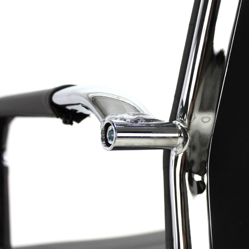 SILLA KINGSTRONG JM-B05 Premium SILL0362508 | Silla Ejecutiva Uso de Oficina | Base Estrella Giratoria | Tapiz Negro Tipo Piel | Acero Cromado | Interior | Marco Metálico Cromado Tapizado en PU Mecanismo de Reclinado Descansabrazos Cromados 2 Piezas de PU Removibles Asiento Firme Para Buena Postura Base Tipo Estrella Pistón Neumático Comodidad Buen Diseño Oficina Home Office Corporativo Rodajas de Nylon Mundo In