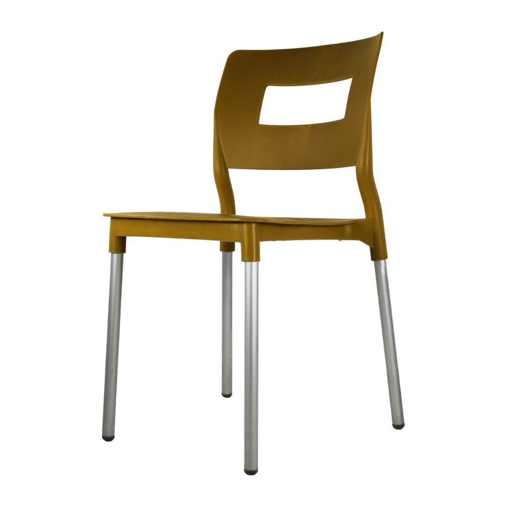 SILLA KINGSTRONG JM VALENIA SILL0020317 | Silla Estilizada Terraza Jardín Comedor | Base 4 Puntas | Terminado Anodizado | Polipropileno | Interior + Exterior | Resorts Salas de Espera Lugares de Eventos Isla de Cocina Sala de Estar Asiento Adicional Espacios Comerciales