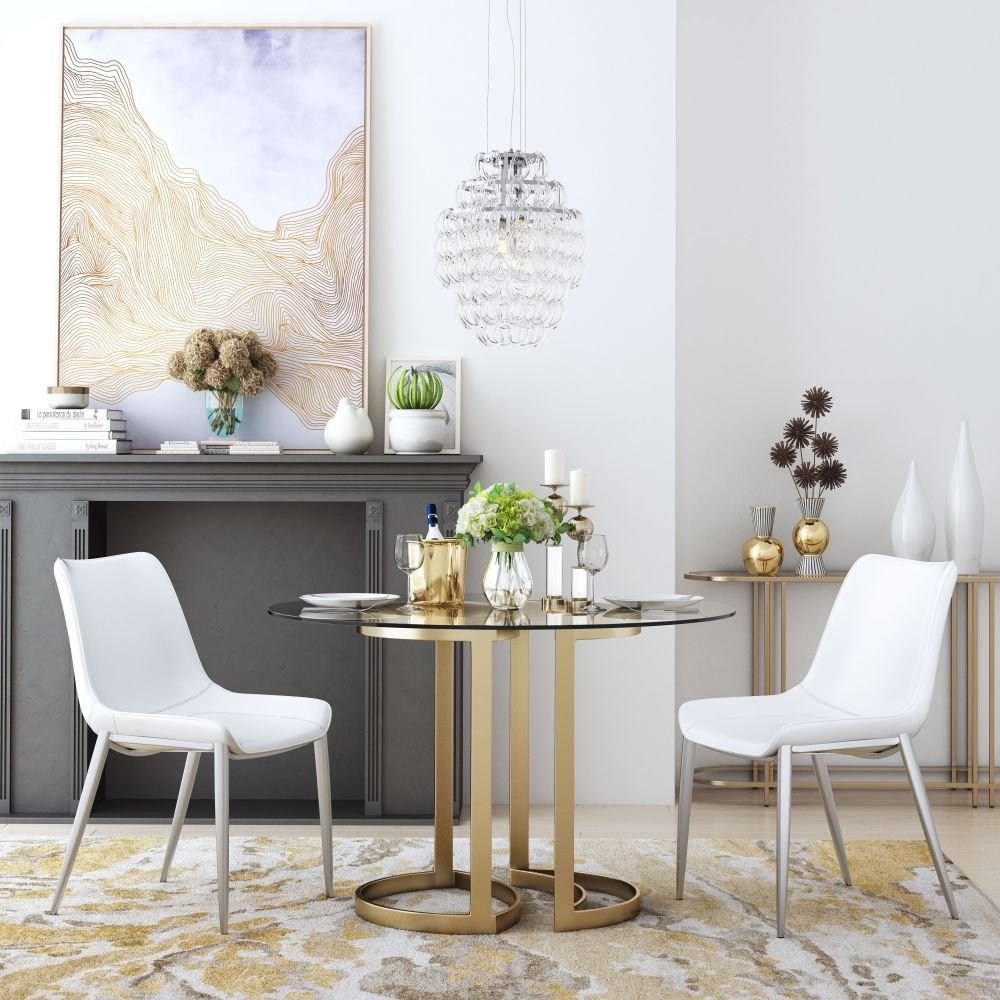 NOGAL BEAT MAGNUS | Silla para Comedor Restaurante | Patas Acero Inoxidable | Varios Colores | Piel Sintetica | Interior - 101270 - Zuo - NOGAL BEAT -